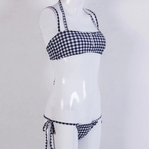 Sexy Low Waisted Bandage Plaid Bikini 2-Pcs Brand New - Picture 2 of 7